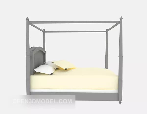 Wood Home Poster Bed 3d model Wood Home Poster Bed 3d model