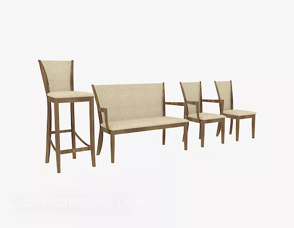 Wood Home Chair Collection 3d model Wood Home Chair Collection 3d model