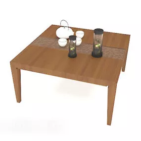 Wood Home Coffee Table 3d model