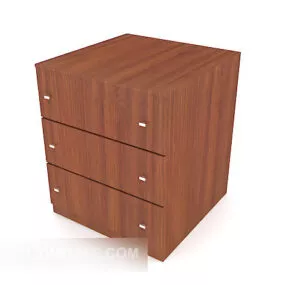 Wood Minimalist Bedside Table 3d model