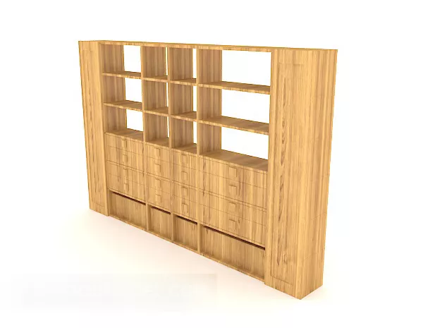 Wood Minimalist Display Cabinet 3d model Wood Minimalist Display Cabinet 3d model