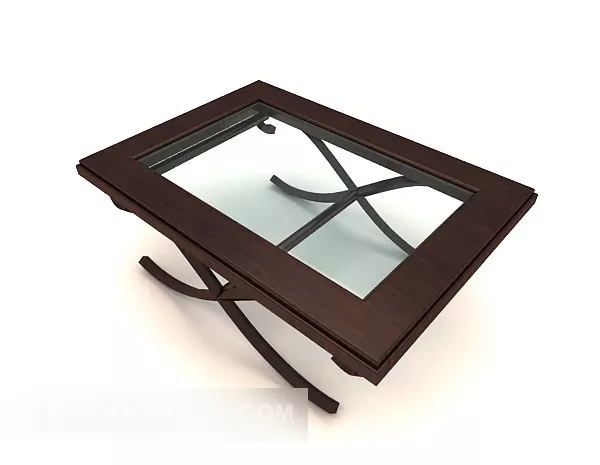 Wood Home Coffee Table Glass Wooden 3d model Wood Home Coffee Table Glass Wooden 3d model