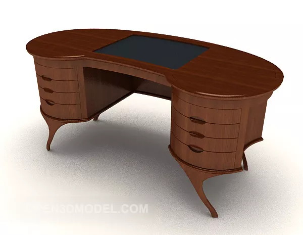 Wood Home Work Desk 3d model Wood Home Work Desk 3d model