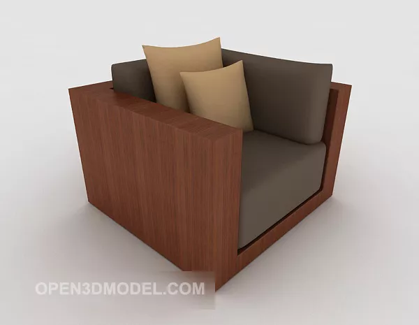 Wood Home Single Sofa 3d model Wood Home Single Sofa 3d model