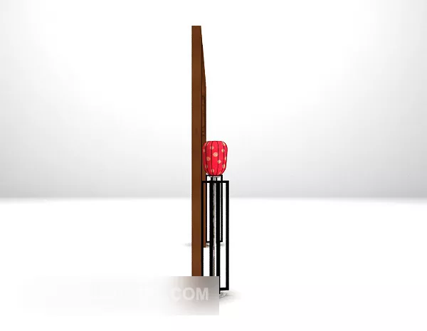 Wood Screen With Table Lamp 3d model Wood Screen With Table Lamp 3d model