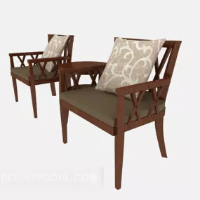 Wood Sofa Set 3d model