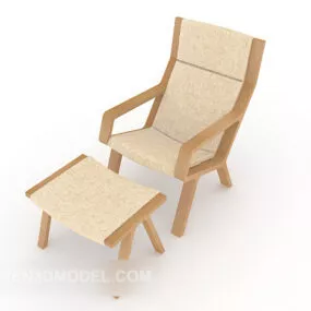 Wood Simple Casual Chair 3d model