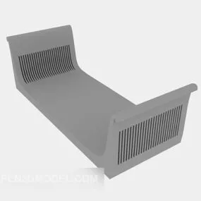 Grey Wood Lounge Sofa Furniture 3d model