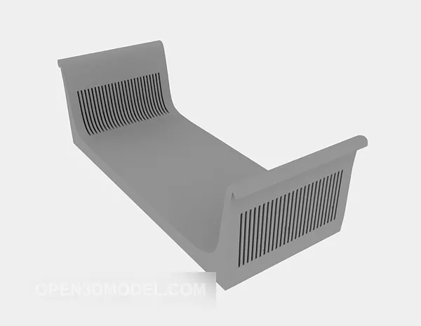 Grey Wood Lounge Sofa Furniture 3d model Grey Wood Lounge Sofa Furniture 3d model
