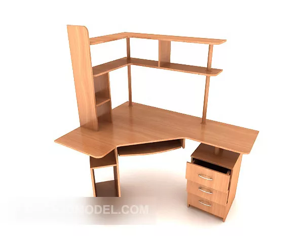Wood Student Desk 3d model Wood Student Desk 3d model