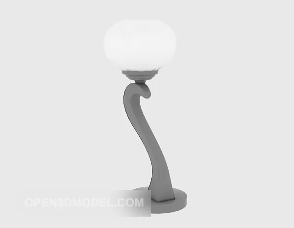 Wood Table Lamp Curved Shaped 3d model Wood Table Lamp Curved Shaped 3d model