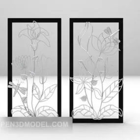 Wood Wall Carving Decoration 3d model