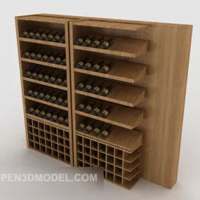 Wood Wine Cabinet 3d model