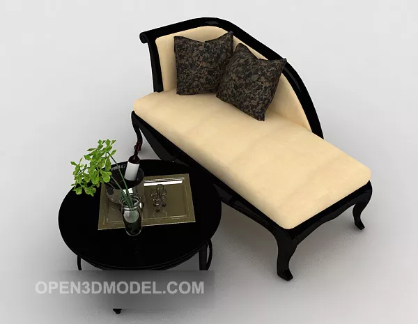 Wood Yellow Lounge Chair 3d model Wood Yellow Lounge Chair 3d model