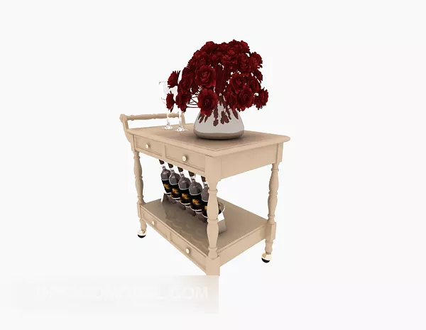 Curved Wooden Shape, Decorative Furniture 3d model