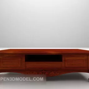 Antique Side Cabinet Red Wood 3d model