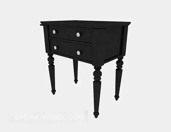 Antique Side Table Dark Wood 3d model Antique Side Table Dark Wood 3d model