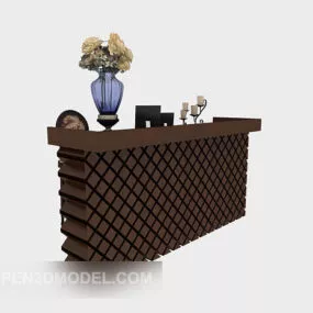 Wooden Reception Table 3d model
