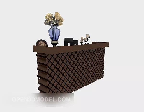 Simple Curved Reception Desk 3d model