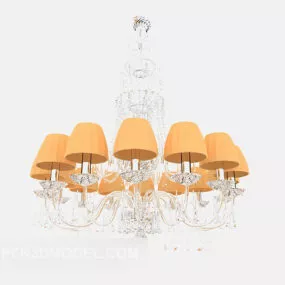Yellow Crystal Chandelier 3d model