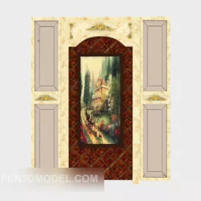 European Background Wall Yellow Design 3d model