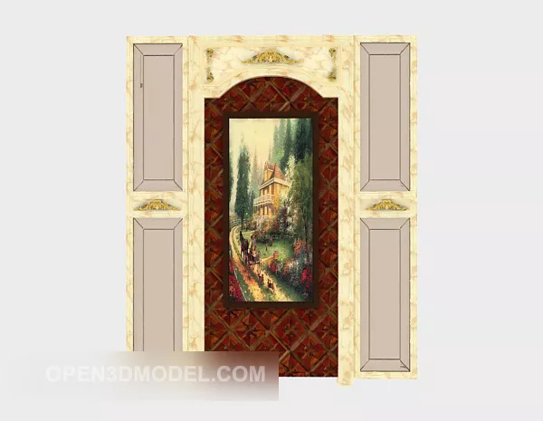 European Background Wall Yellow Design 3d model European Background Wall Yellow Design 3d model