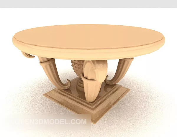 Yellow European Solid Wood Table 3d model Yellow European Solid Wood Table 3d model