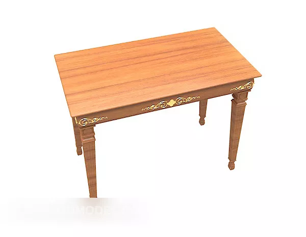Yellow European Vintage Style Dining Table 3d model Yellow European Vintage Style Dining Table 3d model