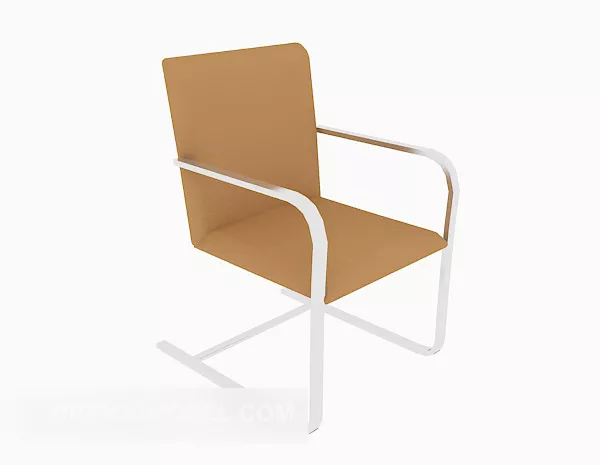 Yellow Back Office Chair 3d model Yellow Back Office Chair 3d model