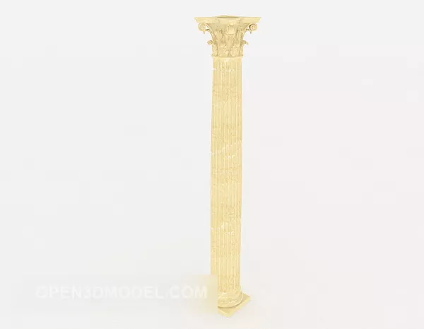 Classic Hexagon Column Base 3d model