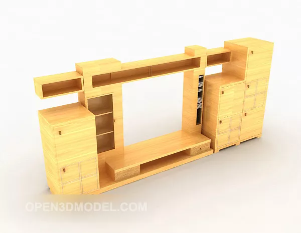 Yellow Tv Big Cabinet Furniture 3d model Yellow Tv Big Cabinet Furniture 3d model
