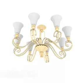 Yellow And White Chandelier 3d model