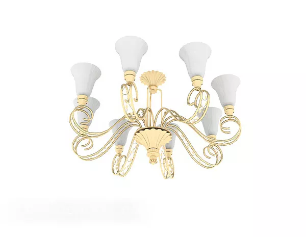 Yellow And White Chandelier 3d model Yellow And White Chandelier 3d model