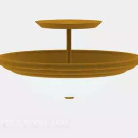 Interior Room Chandelier Yellow Shade 3d model
