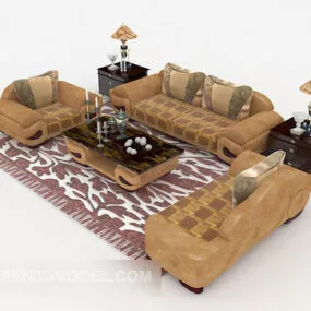 Yellow-brown Personality Sofa 3d model
