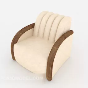 Yellow Brown Simple Home Single Sofa V1 3d model