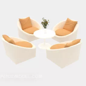 Yellow Casual Table Chair 3d model