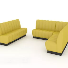 Yellow Set Multi-seaters Sofa 3d model