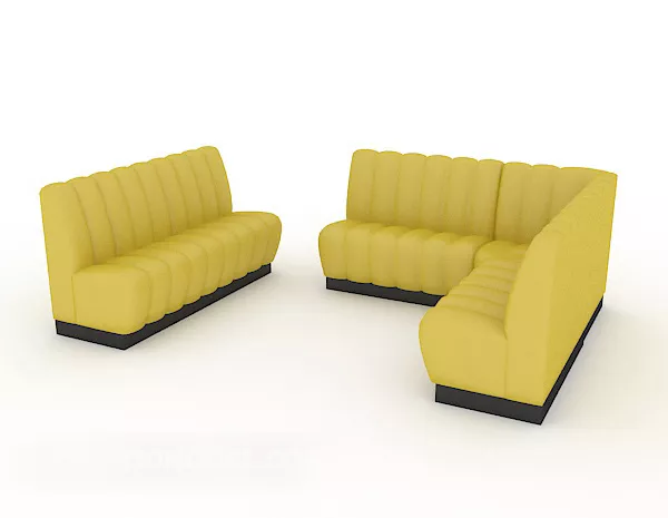 Yellow Set Multi-seaters Sofa 3d model Yellow Set Multi-seaters Sofa 3d model