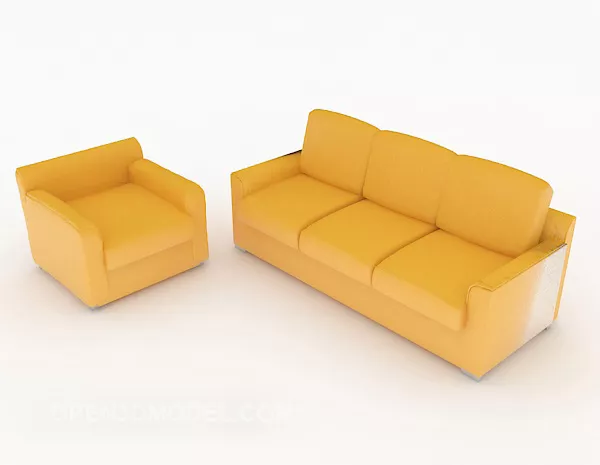 Yellow Sofa Furniture 3d model Yellow Sofa Furniture 3d model