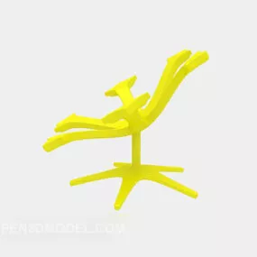 Yellow Creative Minimalist Lounge Chair 3d model