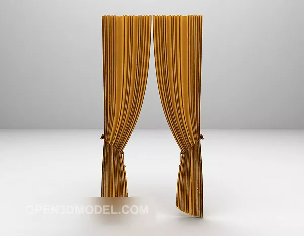 Collapsed Velvet Curtain 3d model