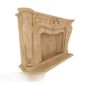 Yellow Home Fireplace 3d model