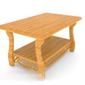 Yellow Home Solid Wood Coffee Table 3d model