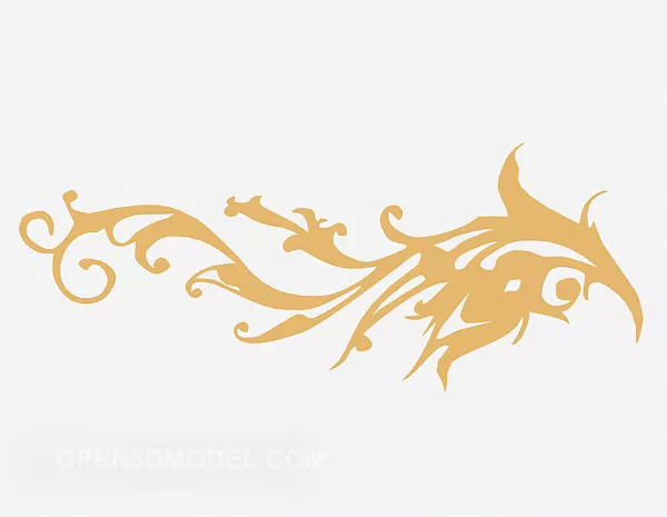 Modern Wall Texture Leaf Shape 3d model