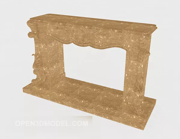 Marble Fireplace With Mirror 3d model