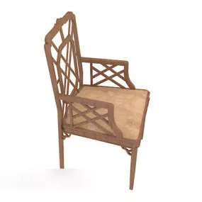 Yellow Minimalist Home Chair 3d model