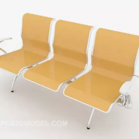 Yellow Plastic Bench Lounge Chair 3d model