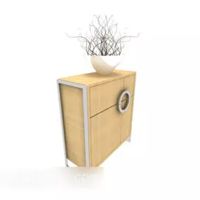 Yellow Minimalist Side Cabinet 3d model