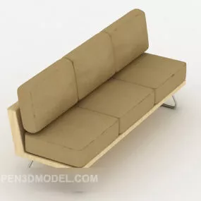 Yellow Minimalist Style Multiplayer Sofa 3d model